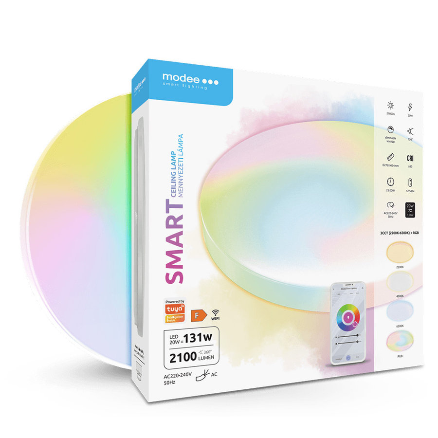MODEE LIGHTNING Modee LED stropné svietidlo 20W + diaľkové ovládanie 2100 lumenov
