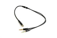 GEMBIRD 3.5 mm stereo jack 4-pin, redukcia, 20 cm, 2xF/M