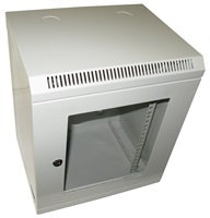 XtendLan 10" nástěnný rozvaděč 9U 350x280, nosnost 50 kg, dveře z plexiskla, svařovaný, šedý