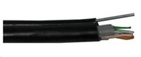 FTP kabel PlanetElite s nosným lankem, Cat5E, drát, venkovní PE+PVC, Fca, černý, 305m