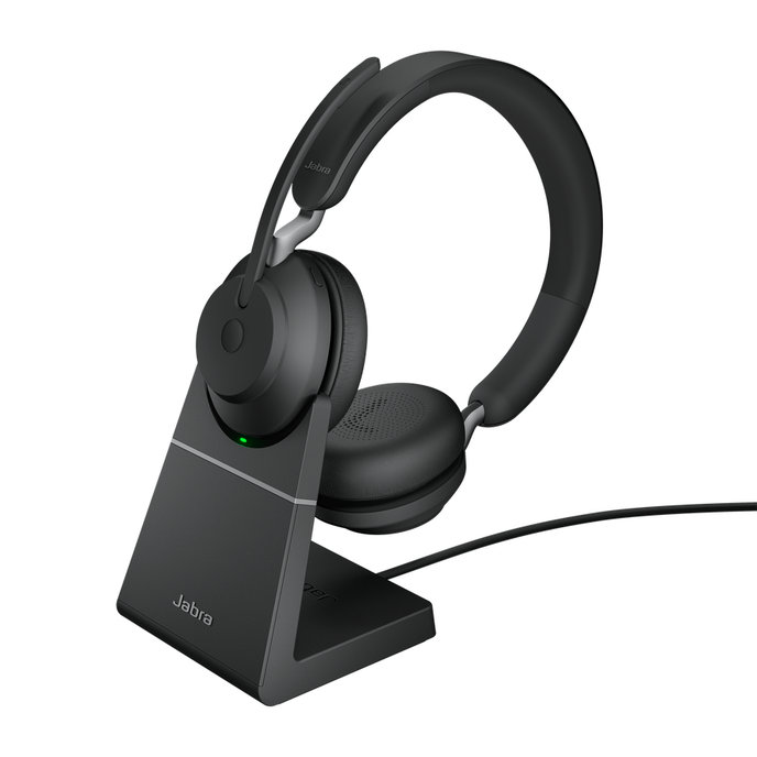 Bluetooth slúchadlá Jabra Evolve2 65/Stereo/USB-C/BT/Bezdrát/Stand/čierne