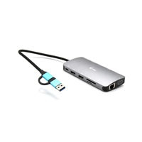 i-tec USB 3.0/USB-C/TB3 3x Display Metal Nano Dock with LAN, PD 100W