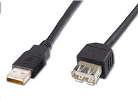 PREMIUMCORD USB 2.0 predlžovací kábel, A-A, 2 m čierny
