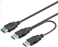 PremiumCord USB Y kabel A/Male + A/Male + A/Female