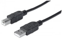 MANHATTAN USB kábel 2.0 Kábel A-B 3 m, čierny