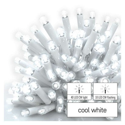 EMOS Profi LED spojovacia reťaz preblikujúca biela – cencúle, 3 m, vonk., studená biela