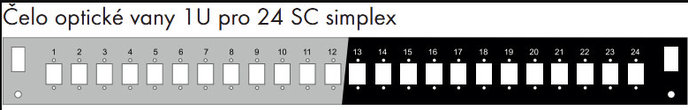SOLARIX Čelo optické vany 1U pro 24 SC simplex BK