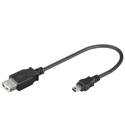 PREMIUMCORD USB redukčný kábel USB A/samec - Mini 5pin USB/samec 20cm OTG