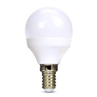Solight LED žiarovka, miniglobe, 6W, E14, 3000K, 510lm, biele prevedenie