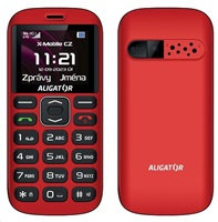 Aligator A720 4G Senior, červeno-černá + nabíjecí stojánek