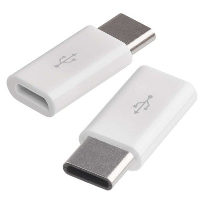 EMOS Adaptér micro USB-B 2.0 / USB-C 2.0, biely, 2 ks