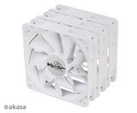AKASA ventilátor Viper, biely Ventilátor 12cm, 120x120x25mm, HDB, 4 pin PWM, 3ks v balení, biely