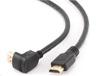 GEMBIRD HDMI kábel na HDMI 1.8 m, 90° konektor (v1.4, M/M, pozlátené kontakty, šikmé, tienené)