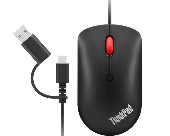 Optická myš Lenovo ThinkPad/Cestová/Optická/2 400 DPI/Drôtová USB/Čierna