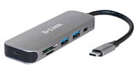 D-Link DUB-2325 USB-C Hub with SD/microSD Card Reader, 2x USB3.0