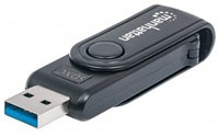 MANHATTAN Mini čítačka pamäťových kariet, 24 v 1, USB 3.0, čierna, externá