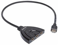 Manhattan HDMI Switch, 3-portový prepínač HDMI, 1080p, čierny