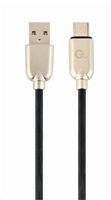 GEMBIRD CABLEXPERT USB 2.0 Kábel AM na typ C (AM/CM), 1 m, pogumovaný, čierny, blister, PREMIUM KVALITA