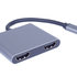 PremiumCord MST adaptér USB-C na 2x HDMI, USB3.0, PD, 4K a FULL HD 1080p rozlíšenie