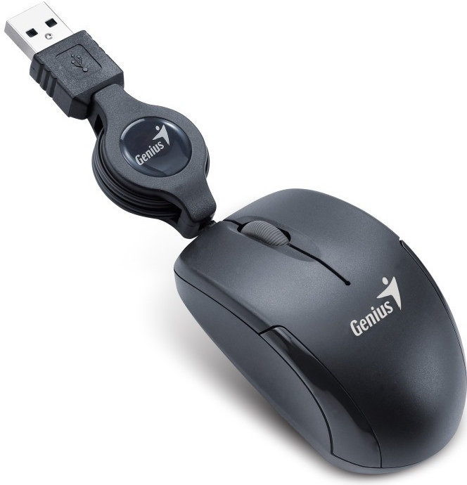 Optická myš GENIUS Micro Traveler V2/Cestovná/Optická/1 200 DPI/Drôtová USB/Čierna