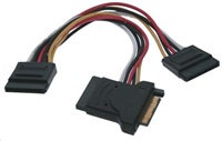 Napájací kábel PREMIUMCORD SATA (Y) k HDD (3xF/1xM, 16cm, rozdvojka)